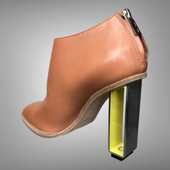 HERMES OLGA CALF LEATHER NATURAL BOOTIES ANKLE BOOTS SHOES EU 40 HEELS - Picture 7 of 16